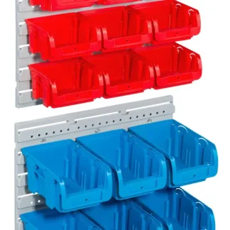 Allit Sichtboxen-Set ProfiPlus Set 38,5 x 13 x 34 cm / rot - blau