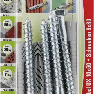 Fischer Universaldübel-Set UX 10.0 x 60 mm - 4 Stück