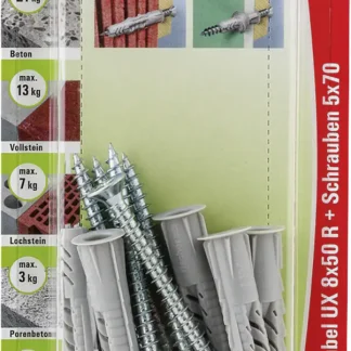 Fischer Universaldübel-Set UX 8.0 x 50 mm - 5 Stück