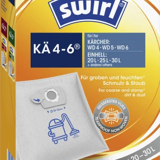 Swirl KÄ 4-6 Staubbeutel für Nass-Trockensauger, Kärcher/Einhell 3 Stück