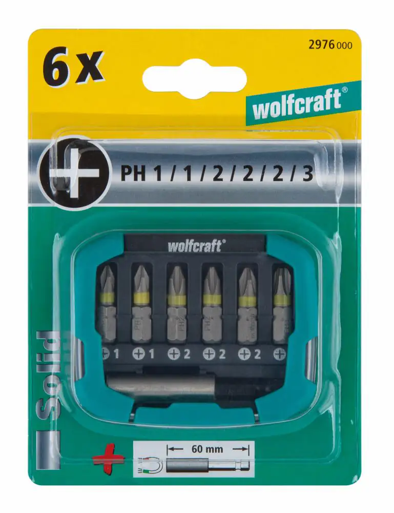Wolfcraft Bit-Set PH 7-teilig