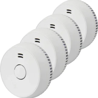 Rauchwarnmelder 4er Pack weiß, 1 Jahr Batterielebensdauer