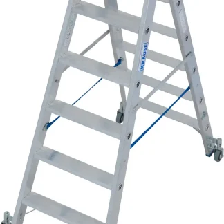 krause Aluminium-Doppelleiter STABILO fahrbar 2,95 m