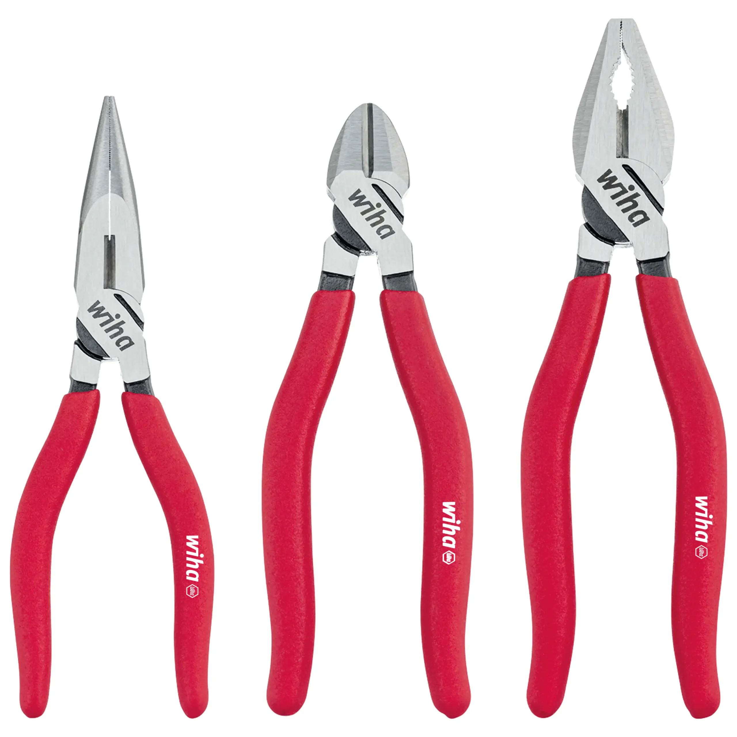 Wiha Zangen Set Classic 3-teilig Kombizange Flachrundzange Seitenschneider