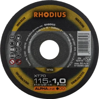 Rhodius XT70 Extradünne Trennscheibe Ø 115 mm Bohrung 22,23 mm