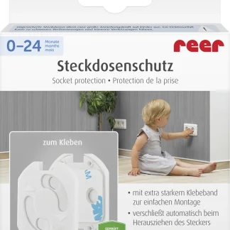 Reer Steckdosensicherung für Kinder weiß klebbar, 10 Stück
