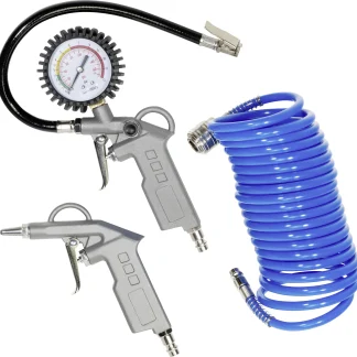 Güde Druckluft-Set 3-teilig 5 m Schlauch, Luftpistole, Reifenbefüller