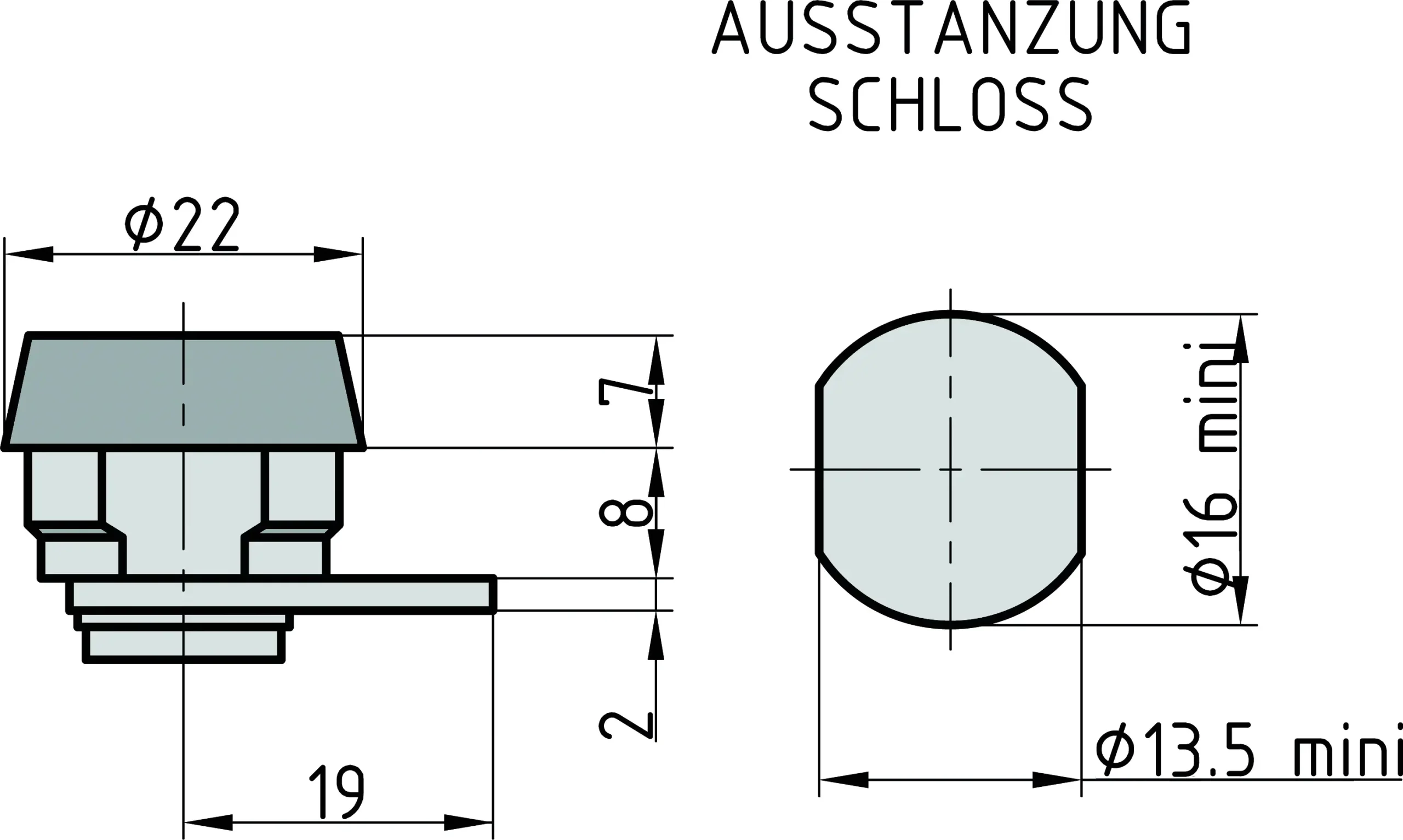 Basi Hebelschloss HS 338 für Basi Notschlüsselkästen