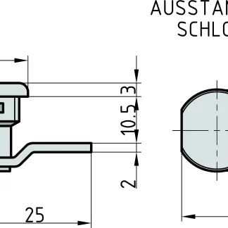 Basi Hebelschloss HS 322 für JU Briefkästen