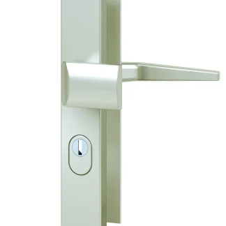 Basi Schutzbeschlag ES0 VMS-ZA Drücker/Knopf eckig Langschild  F2 neusilber