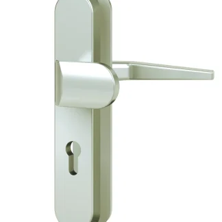 Basi Schutzbeschlag ES0 VMS-PZ Drücker/Knopf Langschild rund  F2 neusilber