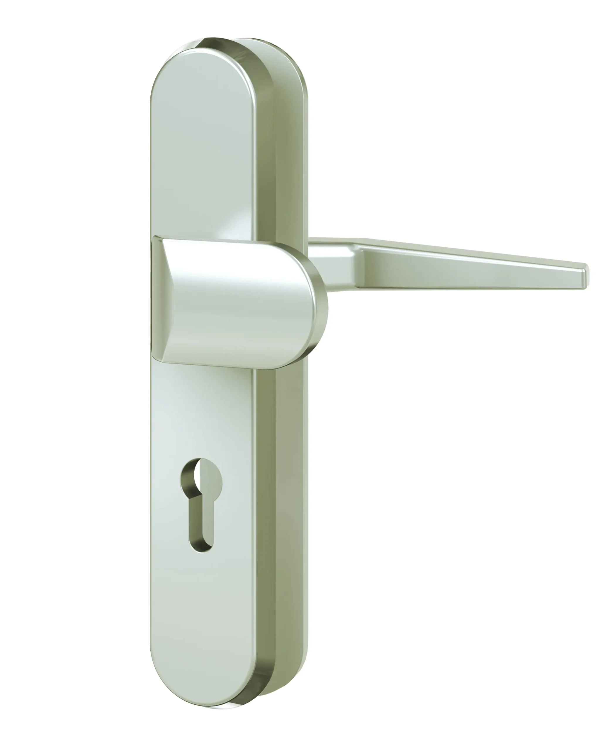 Basi Schutzbeschlag ES0 VMS-PZ Drücker/Knopf Langschild rund F2 neusilber