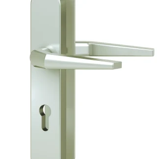 Basi Schutzbeschlag ES0 VMS-PZ Drücker/Drücker Langschild rund  F2 silber
