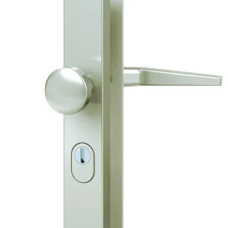 Basi Schutzbeschlag ES0 VMS-ZA Drücker/Knopf rund Langschild   F2 neusilber