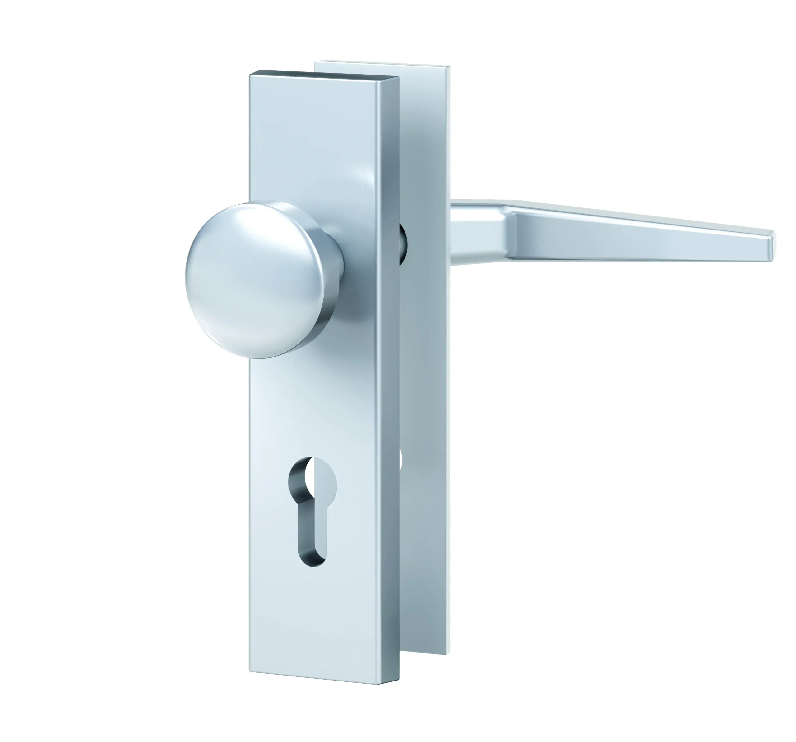 Basi Schutzbeschlag ES0 VMS-PZ Drücker/Knopf Kurzschild eckig F1 silber