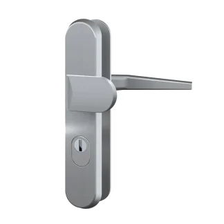 Basi Schutzbeschlag ES0 VMS- ZA Drücker/Knopf Aluminium silber abgerundet