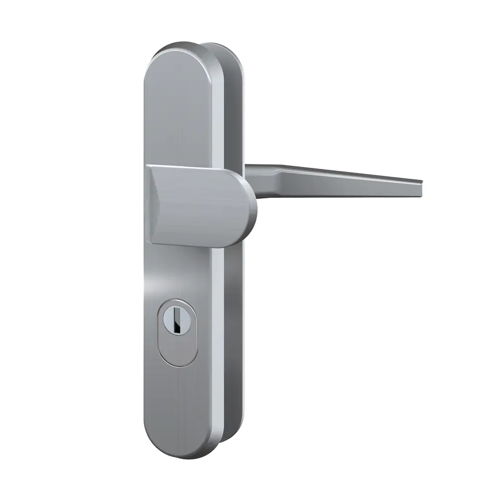 Basi Schutzbeschlag ES0 VMS- ZA Drücker/Knopf Aluminium silber abgerundet