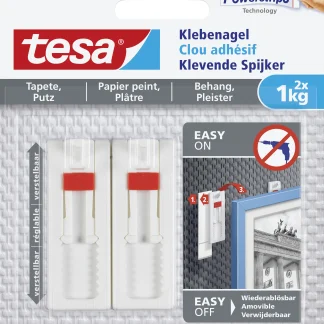 tesa Klebenagel Traglast 1 kg, 2 Stück