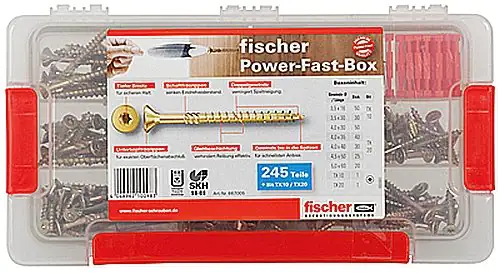 Fischer Power-Fast Box - Sortimentsbox 245 teilig