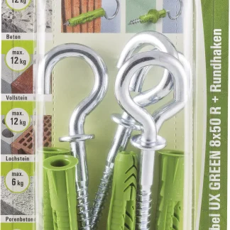 Fischer Universaldübel-Set UX green 8.0 x 50 mm - 4 Stück