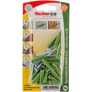 Fischer Spreizdübel SX green 5.0 x 25 mm - 20 Stück