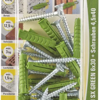 Fischer Spreizdübel SX green 6.0 x 30 mm - 15 Stück
