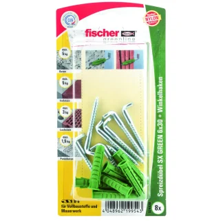 Fischer Spreizdübel SX green 6.0 x 30 mm - 8 Stück