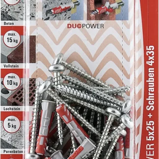Fischer Dübel-Set Duopower 5.0 x 25 mm - 18 Stück