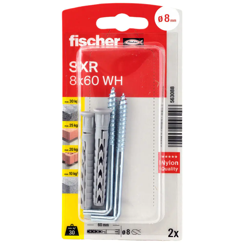 Fischer Langschaftsdübel SXR 8.0 x 60 mm - 2 Stück
