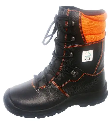 Forstschutz-Lederstiefel S2 schwarz-orange