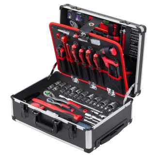 Primaster Werkzeugkoffer-Trolley WK156 rollbar mit Teleskopgriff 156-teilig