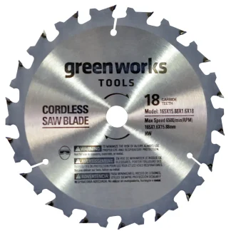 Greenworks Kreissägeblatt Ø 165 mm, Bohrung Ø 15,8 mm