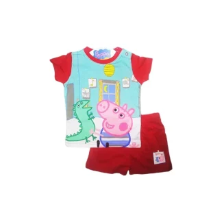 Pigiama maglia maglietta pantaloncino bimbo neonato Peppa Pig George rosso 30 m