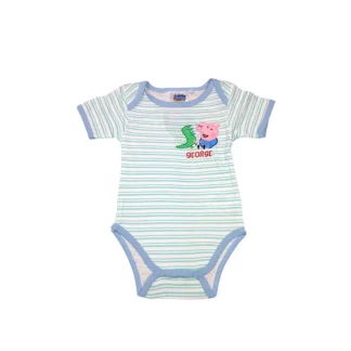 Body bodino intimo bimbo neonato mezza manica Peppa Pig - George azzurro 6 m