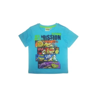 T-shirt maglia maglietta bimbo bambino Tartarughe Ninja azzurro 3A