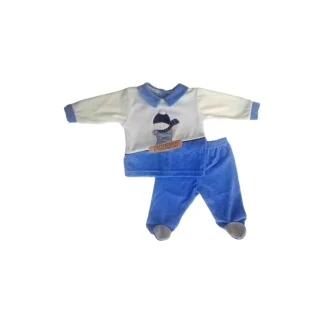 Completo 2pz ciniglia bimbo neonato Le Chicche 3 m