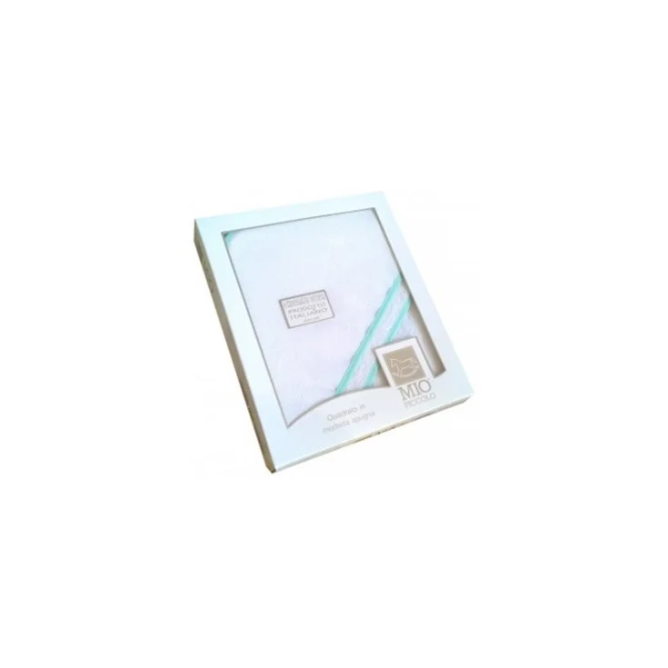 Accappatoio triangolo telo spugna aida Mio Piccolo bimbo bimba neonato bianco verde TU
