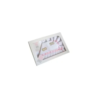 Completo culla lettino Mio Piccolo bimba neonato lenzuolo macramè bianco rosa TU