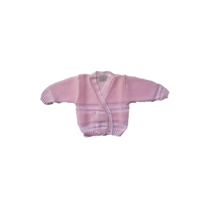 Cardigan scaldacuore incrociatino coprifasce cotone La Rocca bimba neonato rosa TU