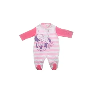 Disney Baby Tutina Manica Lunga Minnie In Cotone Colore Rosa-Fucsia 6-9 Mesi