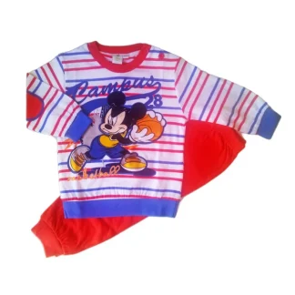 Pigiama maglia maglietta pantalone bimbo neonato Disney baby Mickey rosso 24 m