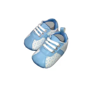 Pastello Scarpina Bimbo Modello Chiuso Colore Bianco-Azzurro Taglia 18