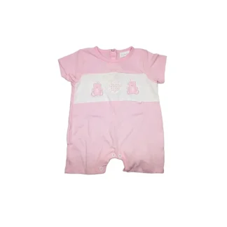 Pagliaccetto tutina bimba neonato mezza manica rosa Pastello 6 - 9 m