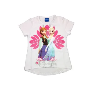 T-shirt maglia maglietta cotone elastico bimba bambina Disney Frozen bianco 4A