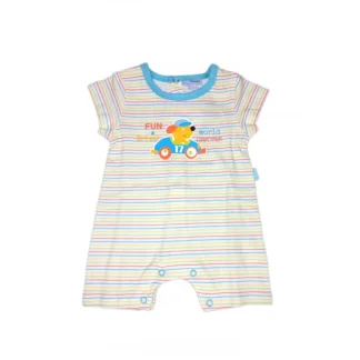 Pagliaccetto tutina bimbo neonato mezza manica Yatsi bianco azzurro 3 m