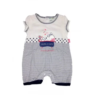 Pagliaccetto tutina bimba neonato mezza manica Yatsi bianco blu 12 m