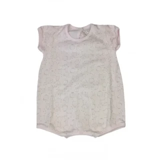 Pagliaccetto tutina bimba neonato mezza manica Rapife rosa 1 m