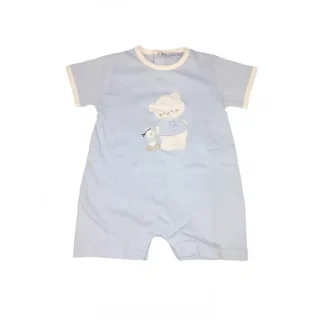 Pagliaccetto tutina bimbo neonato mezza manica Bidibimbo Chic cielo 6 - 9 m
