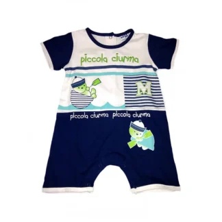 Pagliaccetto tutina bimbo neonato mezza manica Will B bianco blu 6 - 9 m