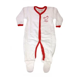 Tuta tutina cotone bimba neonato Rapifei bianco rosso 3 m